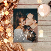 opgewekt | Elegant script en foto kerst Feestdagenkaart