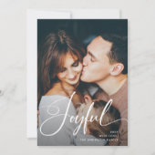 opgewekt | Elegant script en foto kerst Feestdagenkaart (Voorkant)