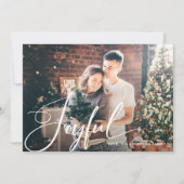 opgewekt | Elegant script en foto kerst Feestdagenkaart (Voorkant)
