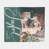 opgewekt | Elegant script en foto kerst Fleece Deken (Voorkant (Horizontaal))