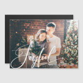 opgewekt | Elegant Script en foto magnetische Kaar Magnetische Uitnodiging (Voorkant / Achterkant)