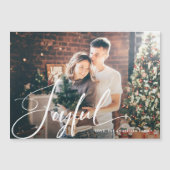 opgewekt | Elegant Script en foto magnetische Kaar Magnetische Uitnodiging (Voorkant)