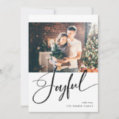 opgewekt | Elegant Script en twee foto's kerst Feestdagenkaart (Voorkant)