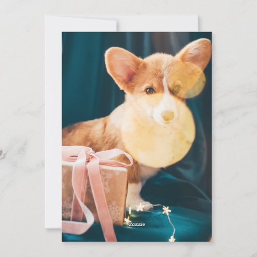 opgewekt | Elegant Script en twee foto's kerst Feestdagenkaart (Achterkant)