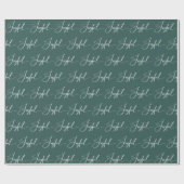 opgewekt | Elegant Script Green Christmas Cadeaupapier (Vlak)