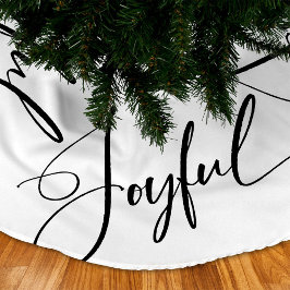 opgewekt | Elegant Script Kerst Zwart-wit Kerstboom Rok