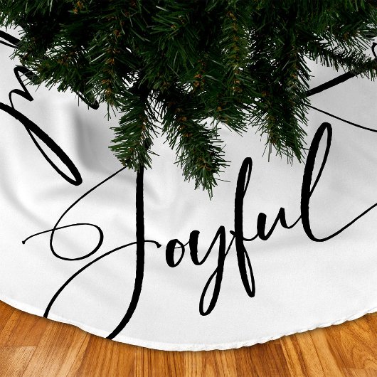 opgewekt | Elegant Script Kerst Zwart-wit Kerstboom Rok