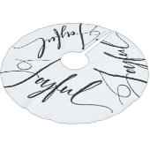 opgewekt | Elegant Script Kerst Zwart-wit Kerstboom Rok (Gekanteld)