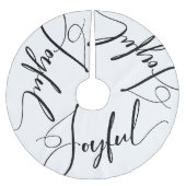 opgewekt | Elegant Script Kerst Zwart-wit Kerstboom Rok (Voorkant)