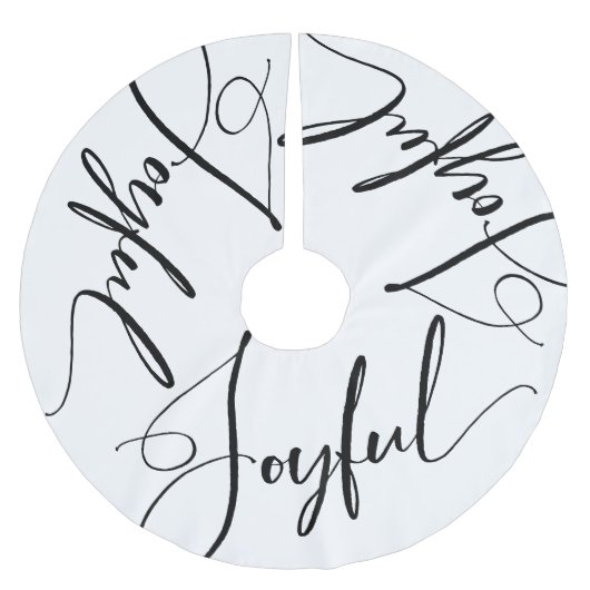 opgewekt | Elegant Script Kerst Zwart-wit Kerstboom Rok (Voorkant)