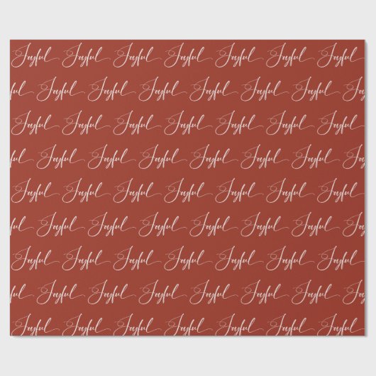 opgewekt | Elegant Script Red Christmas Cadeaupapier (Vlak)