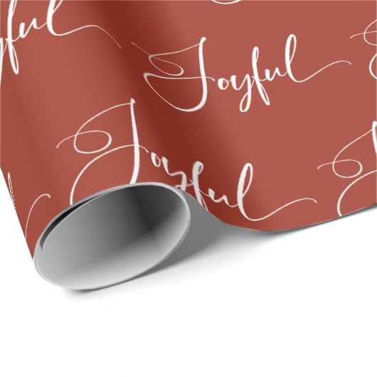 opgewekt | Elegant Script Red Christmas Cadeaupapier (Rol Hoek)