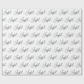 opgewekt | Elegant Script Zwart-wit Kerstmis Cadeaupapier (Vlak)