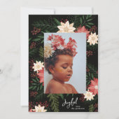 opgewekt | Elegante Kerstmis Botanische pracht Feestdagenkaart (Voorkant)