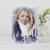 opgewekt | Frosted Christmas Foto Feestdagenkaart (Staand voorkant)