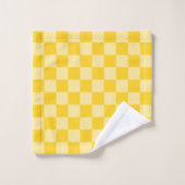 Opgewekt Geel Geruit Patroon Bad Handdoek (Wasdoekje)
