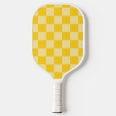 Opgewekt Geel Geruit Patroon Pickleball Paddle (Achterkant)