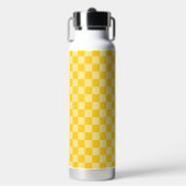 Opgewekt Geel Geruit Patroon Waterfles (Voorkant)