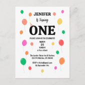 opgewekt gekleurde ballon verjaardag briefkaart (Voorkant)