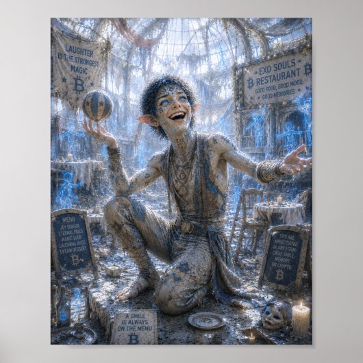 Opgewekt Gelach / Circusacrobaat / Restaurant Poster (Voorkant)