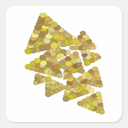 Opgewekt Grijs GOUDEN BOOM Sticker Afdruk (Voorkant)