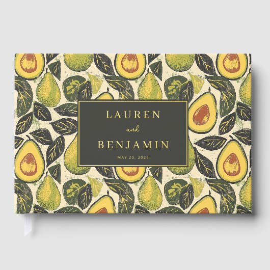 Opgewekt Groen Avocado Botanisch Gastenboek (Voorkant)