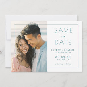 Opgewekt Lichtblauw Minimalistisch Foto Save The Date