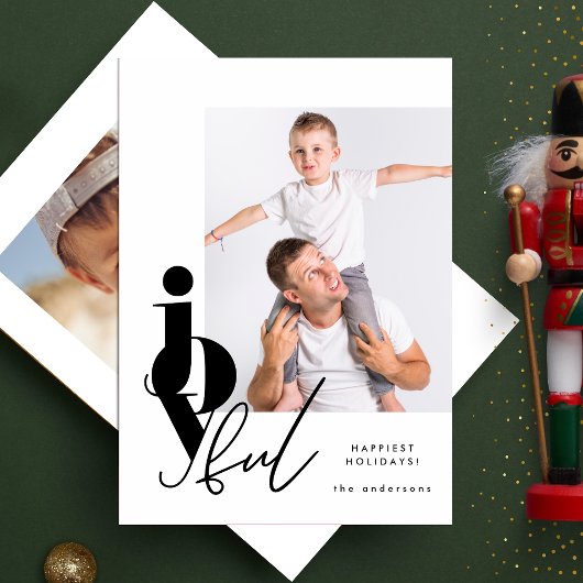 OPGEWEKT | Ontwerper Script Multi Photo Modern Feestdagenkaart