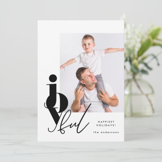 OPGEWEKT | Ontwerper Script Multi Photo Modern Feestdagenkaart (Staand voorkant)