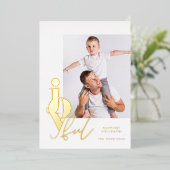 OPGEWEKT | Ontwerper Script Multi Photo Modern Folie Feestdagenkaart (Staand Voorkant)