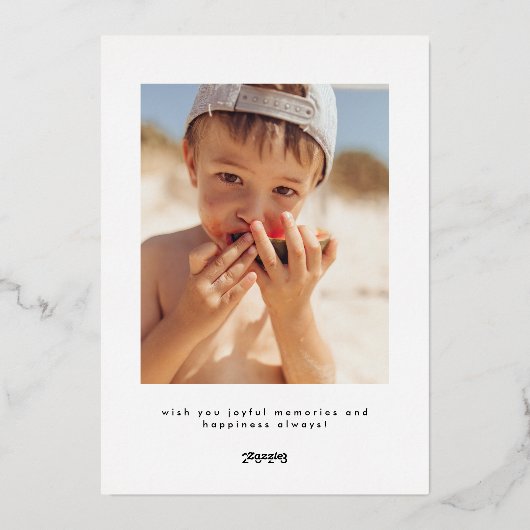 OPGEWEKT | Ontwerper Script Multi Photo Modern Folie Feestdagenkaart (Achterkant)