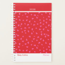 Opgewekt Rood Bloemend Modern Planner