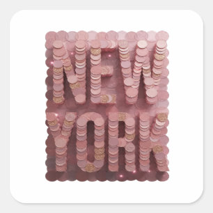 Opgewekt Roze NEW YORK Sticker Ontwerp