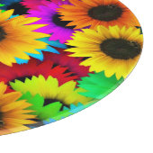 Opgewekt Veld Vol Kleurrijke Zonnebloemen Snijplank (Hoek)