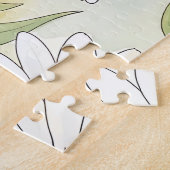 Opgewekt wit madeliefjes bloempatroon legpuzzel (Zijkant)