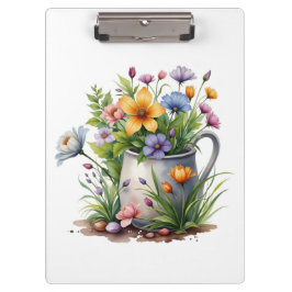 opgewekte bloemen waterkleuren tekening klembord