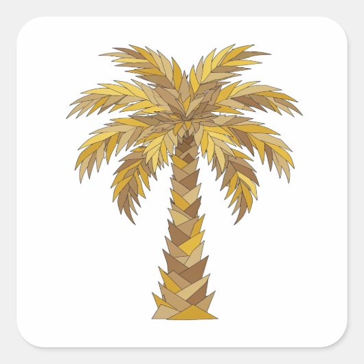 Opgewekte grijze PALMBOOM cadeau sticker (Voorkant)