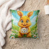 🐰🌼 Opgewekte Konijn Kamille Weide Gezellige Deco Kussen (Deken)