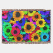 Opgewekte reeks kleurrijke zonnebloemen deken (Voorkant)