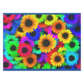 Opgewekte reeks kleurrijke zonnebloemen tafelkleed (Voorkant (Horizontaal))