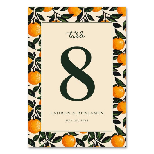 Opgewekte Sinaasappel Citrus Vrucht Kaart (Voorkant)