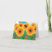 Opgewekte Zonnebloem Persoonlijk Bedankkaart (Voorkant)