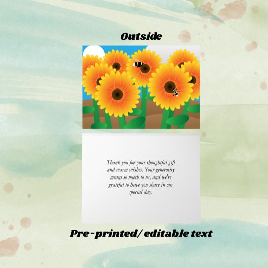 Opgewekte Zonnebloem Persoonlijk Bedankkaart