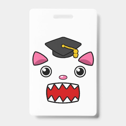 Opgewonden Afstudeerkat Badge (Voorzijde)