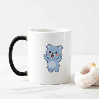 Opgewonden Beer Minimale Kawaii Stijl Magische Mok