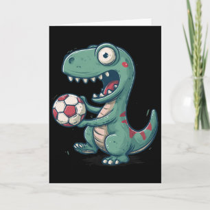 Opgewonden Dinosaurus Voetbal Voor Juric En Fossie Kaart