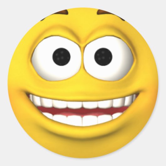 Opgewonden gezicht Sticker (Voorkant)