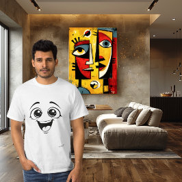 Opgewonden Gezicht | Zaterdagstemming Minimaal Des T-shirt