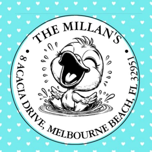 Opgewonden Happy Duck thema Zelfinktende Stempel