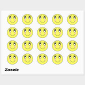 Opgewonden Happy Face Emoticon Mood Ronde Sticker (Vel)